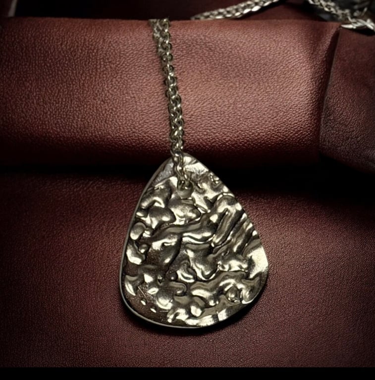 Molten Ripple silver pendant necklace