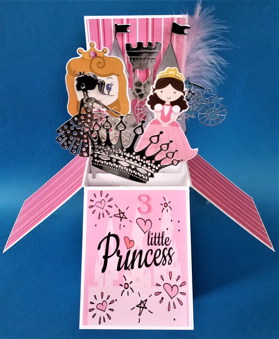 Girls Princess 3rd Birthday Card