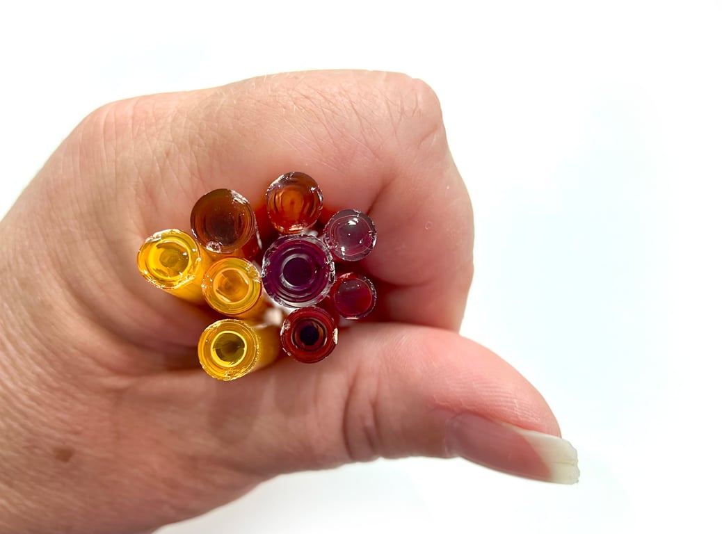 Hot mix concentric circles murrini CANE made with Bullseye 90coe glass