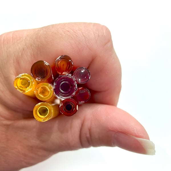 Hot mix concentric circles murrini CANE made with Bullseye 90coe glass