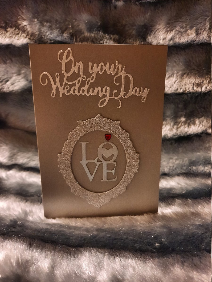 Glittery Silver Script On Your Wedding Day Card