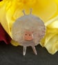 Sheep & knitting needles brooch - Image 1