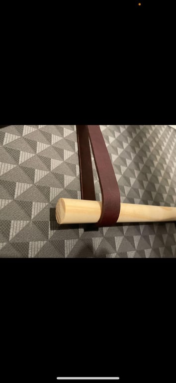 Genuine Leather Ceiling Straps Hanging Dowel Holder, Scandinavian Decor