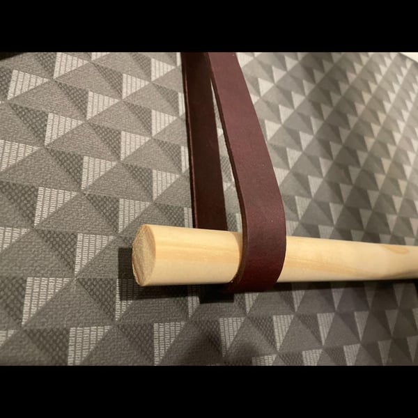 Genuine Leather Ceiling Straps Hanging Dowel Holder, Scandinavian Decor