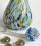 Handbag Charm, Crystal Blue Multi Coloured Orb, Initialled Chainmaille Keyring - Image 7
