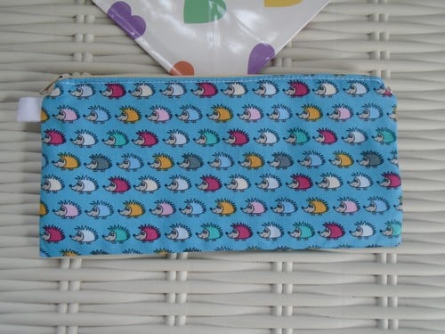 Hedgehogs Pencil Case or Small Make Up Bag.