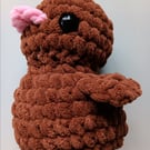 Crochet Plushie Duckling (Brown-Pink) - super soft, great gift!