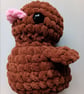 Crochet Plushie Duckling (Brown-Pink) - super soft, great gift!