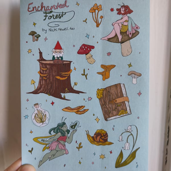 A6 Enchanted Forest Sticker Sheet