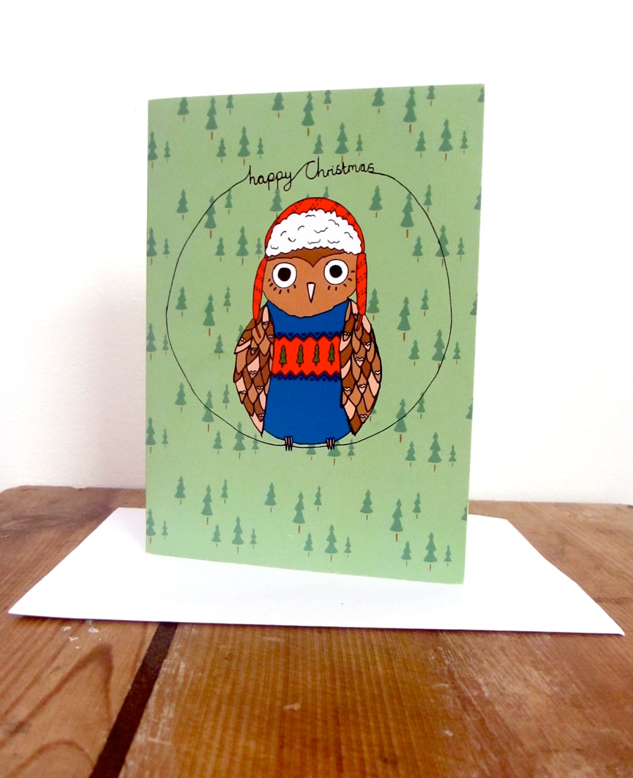Owl Christmas card