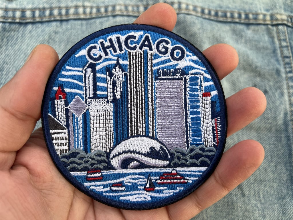 Chicago USA Embroidered Patch Iron On Sew On Badge