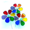 Rainbow Flower Stained Glass Plant Stick Suncatcher 