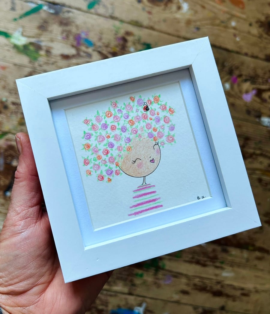 Rose - Framed Original Mini Illustration