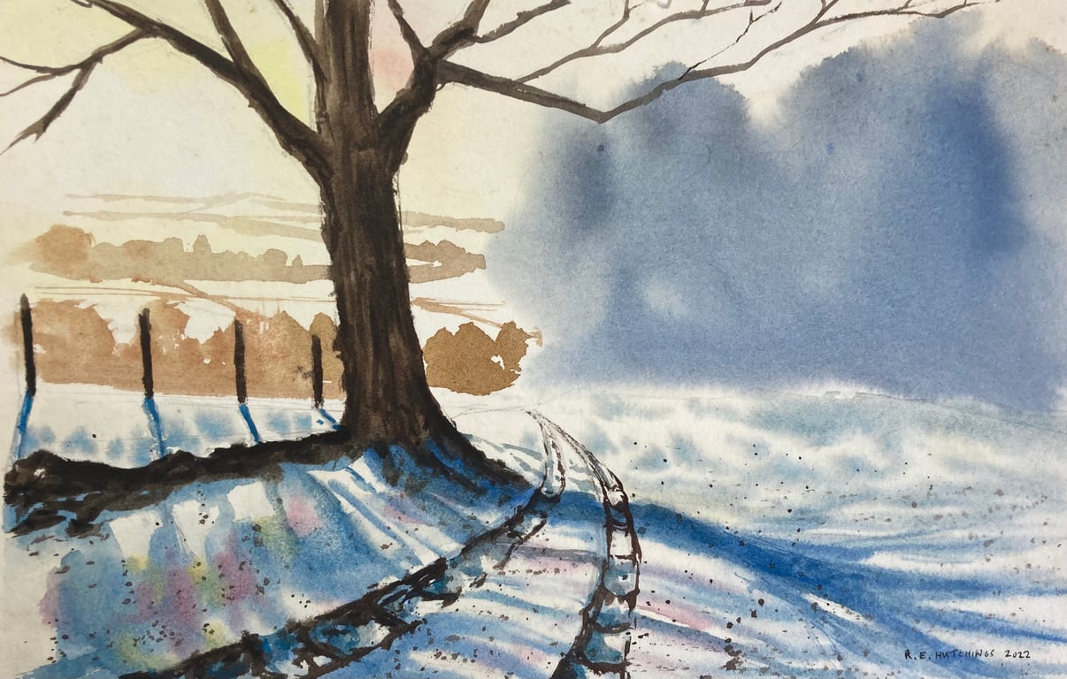 Kirkby Bridleway winter (Pure Original Watercolour)
