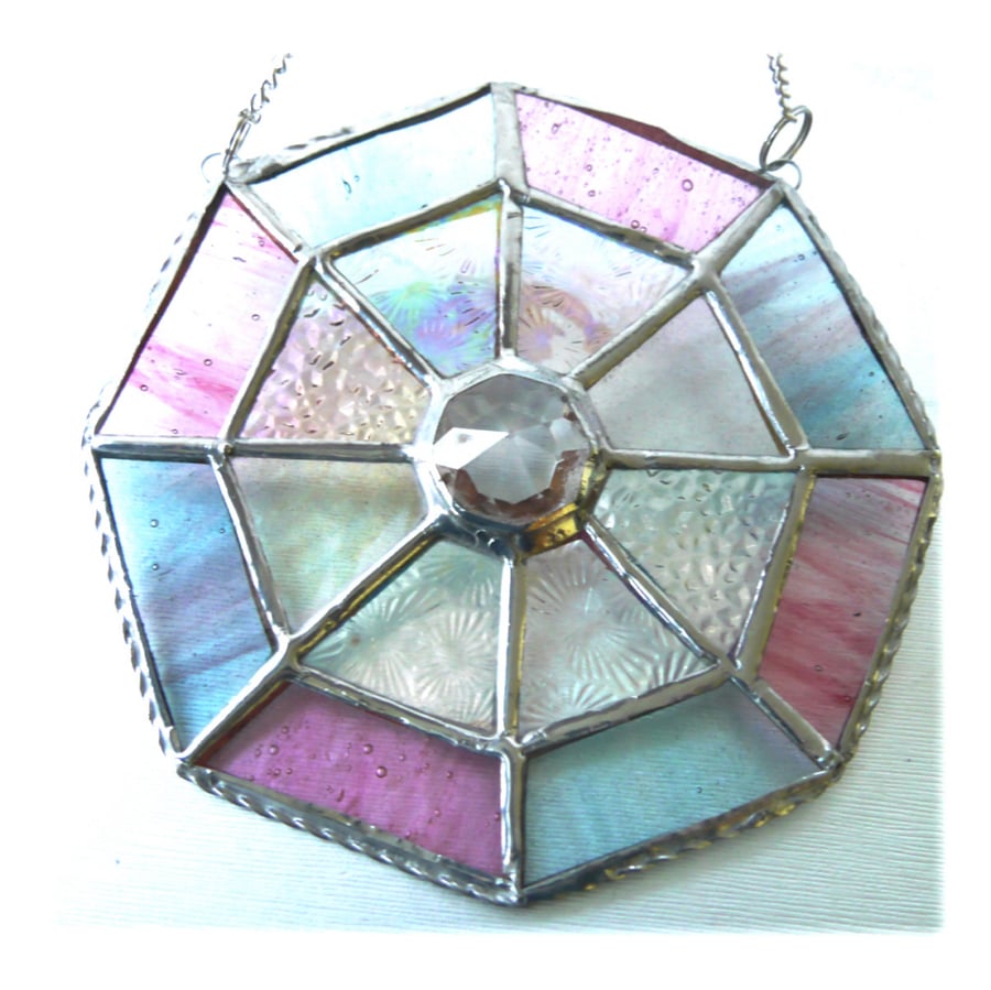 Octagon Suncatcher Stained Glass Crystal Abstract 011