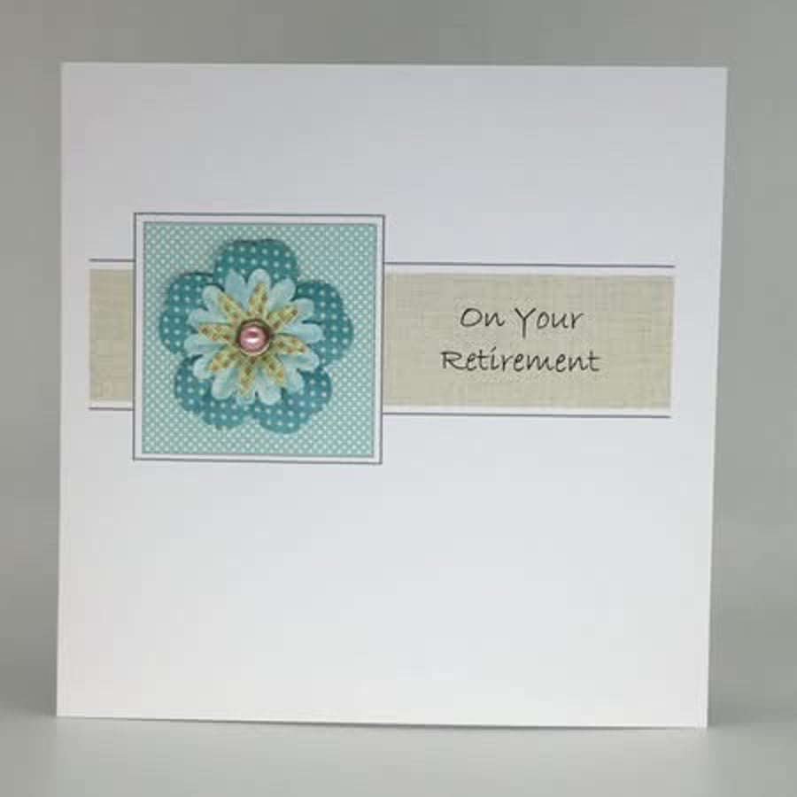 Retirement card - teal flower