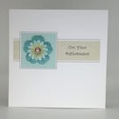 Retirement card - teal flower