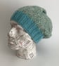 SLOUCH BEANIE hat . ' Riverside' . Soft , wool blend . Blues,Greens. - Image 1