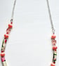 Dainty floral pink paper beaded necklace - Image 1