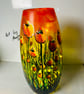 A hand painted and and fired spring glass vase by Andrew Jenkins  - Image 2