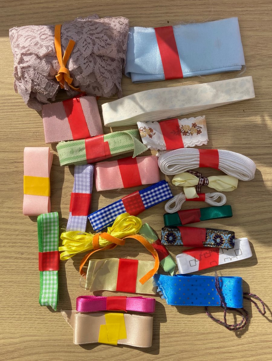 Odds and Ends!  Mixed Ribbon and Trims for Crafting or Sewing Projects.