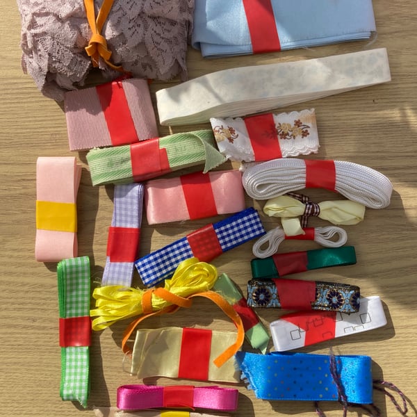 Odds and Ends!  Mixed Ribbon and Trims for Crafting or Sewing Projects.