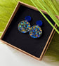 Vibrant Blue Confetti Acrylic Earrings  - Image 5