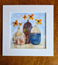 "3 vases of flowers" an original mixed media painting 