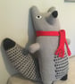 Large grey hand knitted wolf  doll  - Image 8
