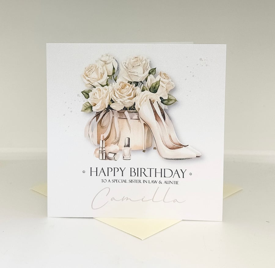 Personalised Roses Themed Card