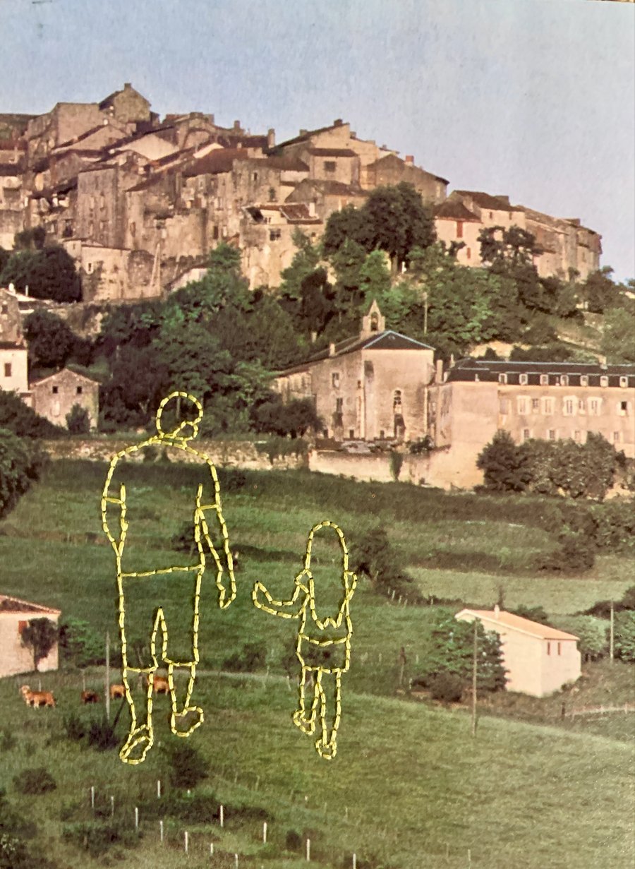 Hand embroidered vintage book page