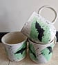 Handmade and hand painted bat mug, 300ml