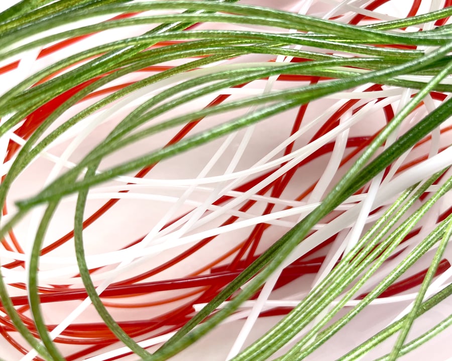 50g Christmas colours Bullseye 90 coe glass Vitrigraph stringers