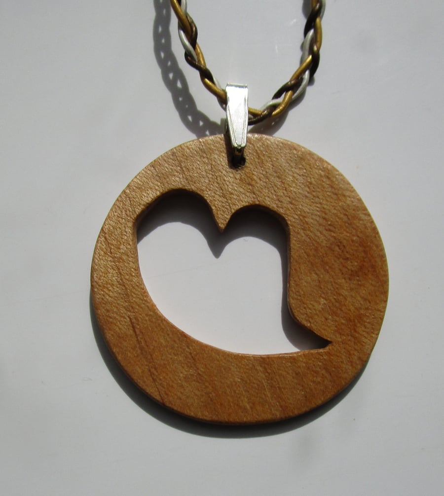 Welsh Wood Heart Pendant