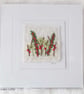 HAND EMBROIDERED CARD CHRISTMAS WINTER FOLIAGE - Image 1
