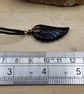 Mens Obsidian angel wing necklace. Unisex Black Reiki jewelry. Virgo jewelry - Image 6