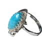 Larimar Adjustable Ring Sterling Silver Marquise Gemstone Jewellery Gift - Image 4