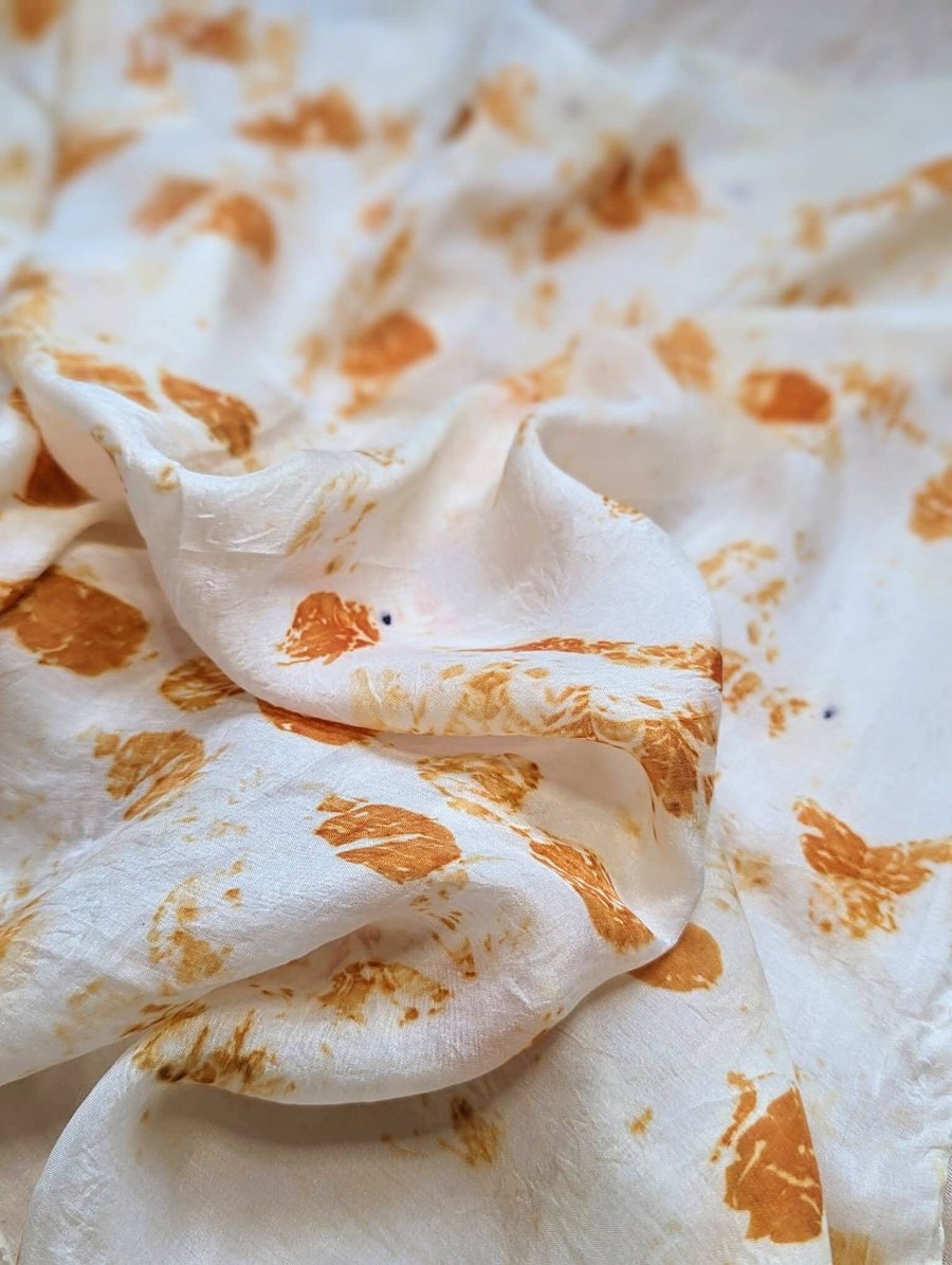 Naturally Hand Dyed Silk Scarf, square small