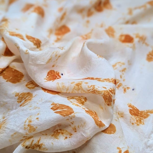 Naturally Hand Dyed Silk Scarf, square small