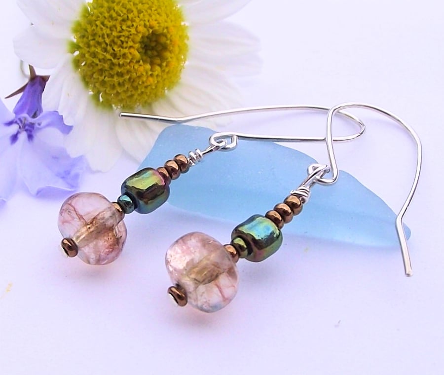 SALE Pale golden agate earrings