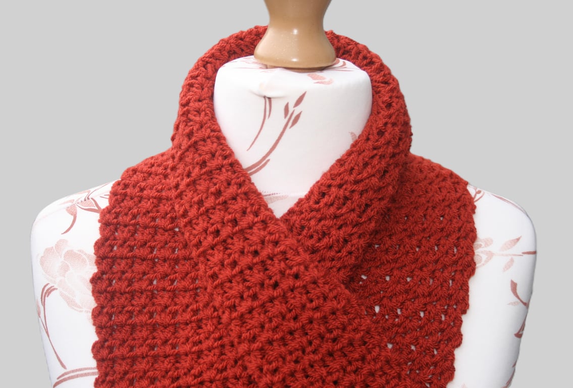 Vibrant Rust Shade Wool Scarf 