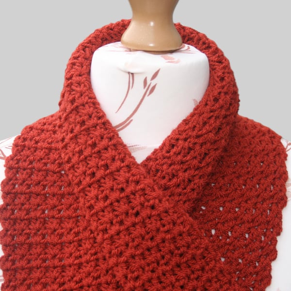 Vibrant Rust Shade Wool Scarf 