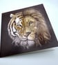 Tiger and Lion Greeting Card – Blank Inside Big Cat Artwork - Image 2