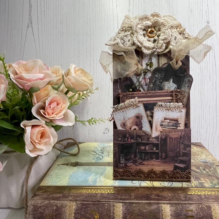 Ephemera - Tag Pocket with Notebook by Carolee Crafts PB8 - 0036