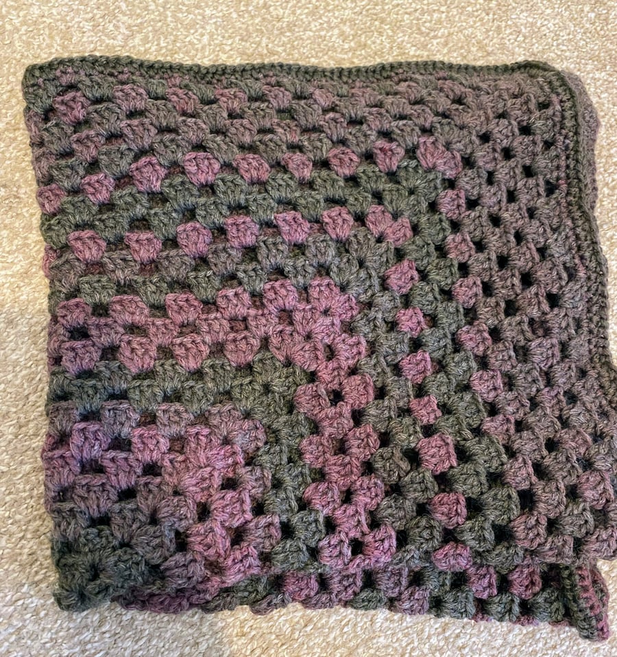 Purple and Grey Crochet baby blanket