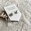Nugget Solid Round Textured Stud Earrings in Recycled 925 Sterling Silver