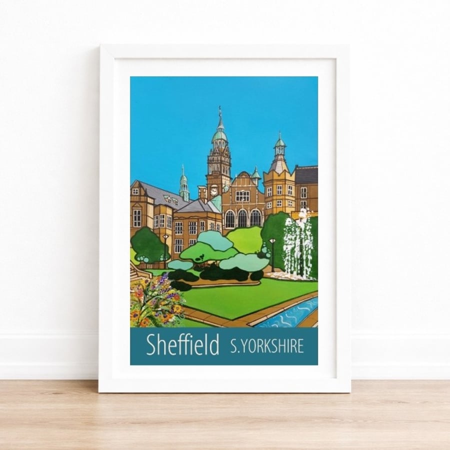 Sheffield travel poster print by Susie West