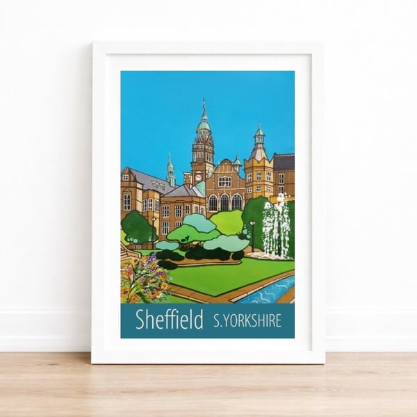 Sheffield travel poster print by Susie West