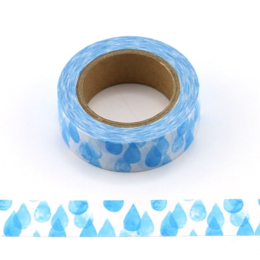 2 x Rain droplets, Washi Tape, water drops, Decorative Tape, Cards, Journal,