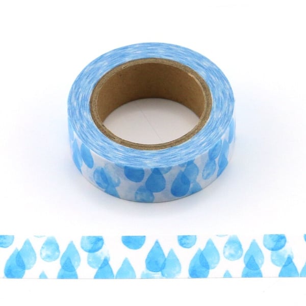 Rain droplets, Washi Tape, water drops, Decorative Tape, Cards, Journal, Crafts,